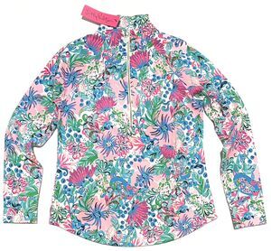 Lilly Pulitzer Sz S Skipper Popover Mandevilla Baby Paradise Petals NWT Shirt